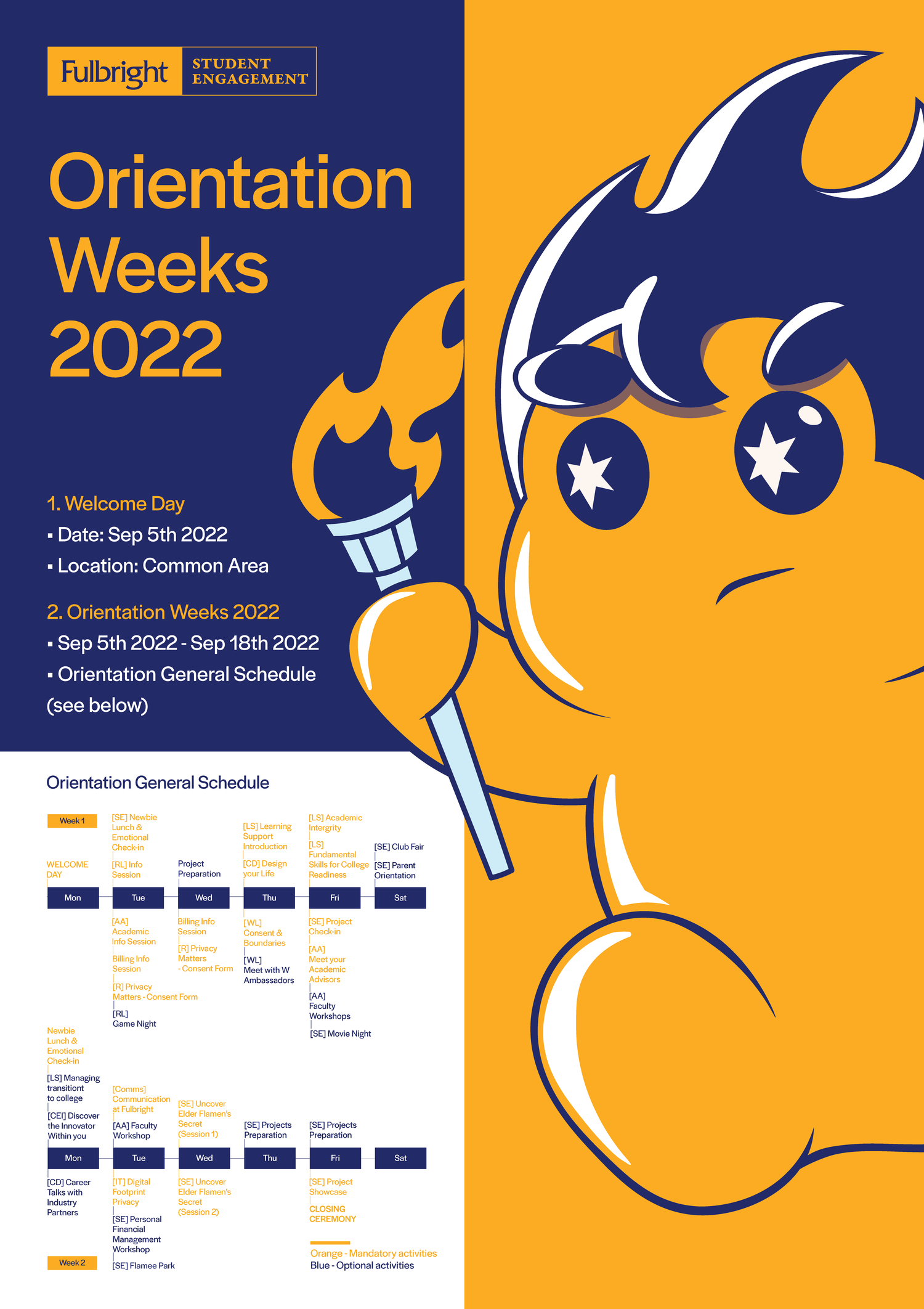 Orientation Week 2022 schedule